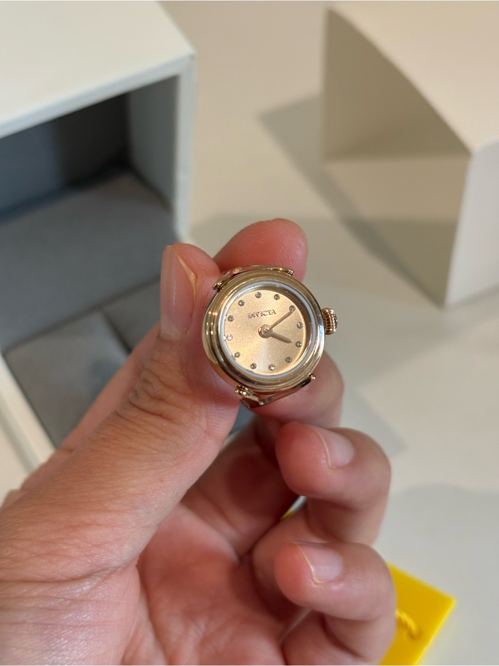 Invicta Mini Angel Women's Rise Gold Ring Watch - 17.5mm NWT